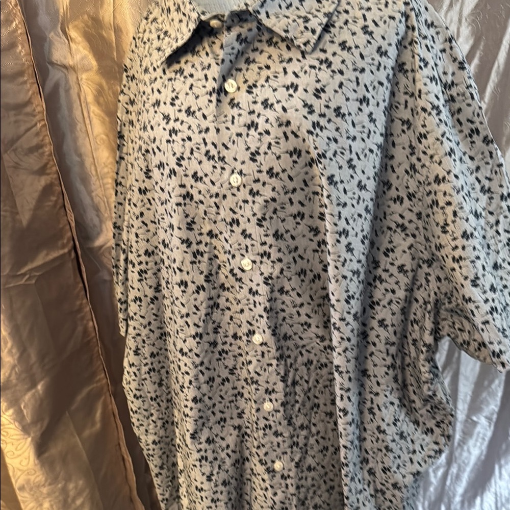 Perry Ellis Monochrome Floral Shirt